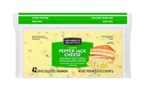 Member S Selection Queso Pepper Jack Tajado 907 G 2 Lb Lácteos Y Huevos Pricesmart