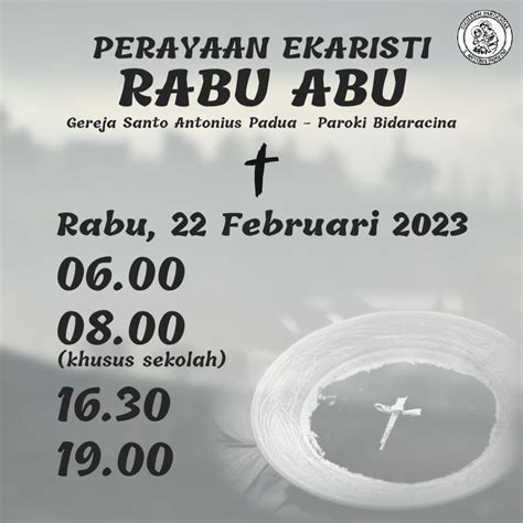 Misa Rabu Abu Di Gereja St Antonius Padua Paroki Bidaracina