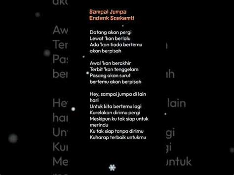 Lirik Lagu Sampai Jumpa Endank Soekamti YouTube