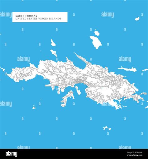 Map Of Saint Thomas Island United States Virgin Islands Contains Geography Outlines For Land