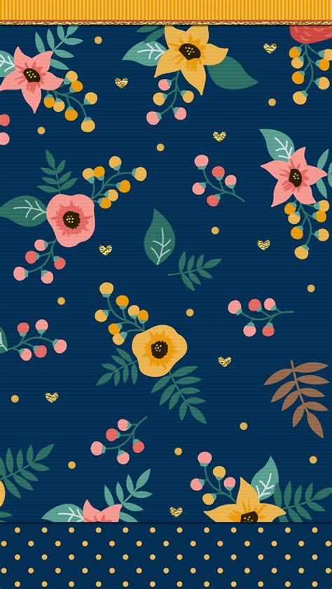 Navy blue floral wallpaper iphone | Sfondi, Fiori