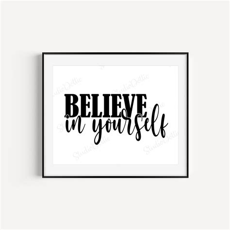 Believe In Yourself Word Art Digital Instant Download Inspirational