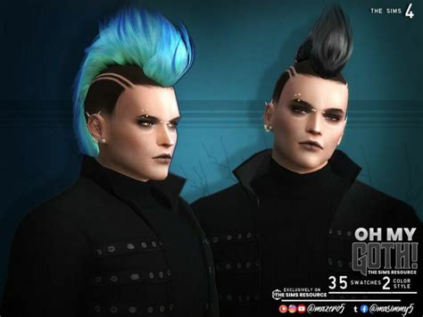 OH MY Goth Puriez Hair By Mazero5 Sims 4 CC Download