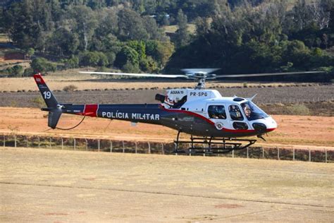 Nova pintura do helicóptero AS350B2 da Polícia Militar do Estado de São