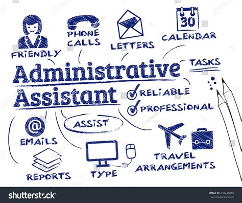 Administrative Assistant Chart With Keywords Royalty Free Stock Vector 230244040