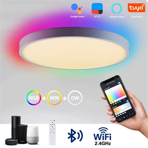 Plafonnier LED Intelligent Avec T L Commande Et WiFi Rvb Blanc Chaud