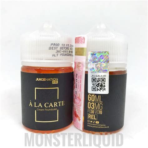 Jual A La Carte Hitam Cream Poundcake By Juicenation Mg Ml Ala