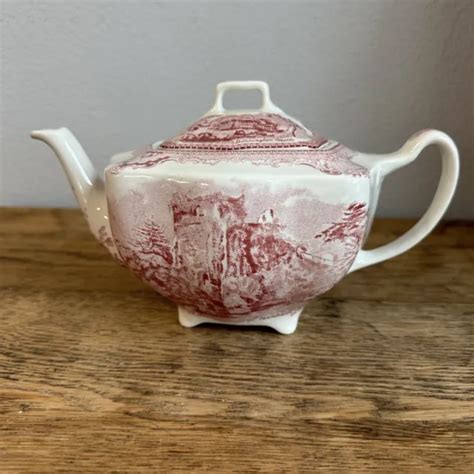 Johnson Bros China England Old Britain Castles Pink Teapot