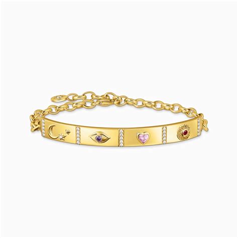 Bracelet Thomas Sabo Argent 925 1000 Plaqué Or Jaune Barrette avec