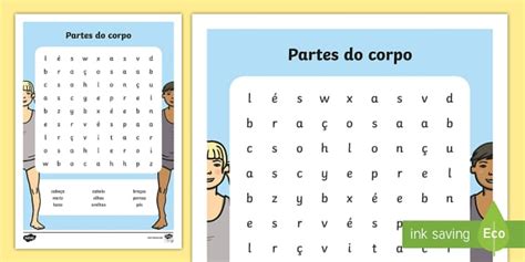 Partes Do Corpo Sopa De Letras Professor Feito Twinkl