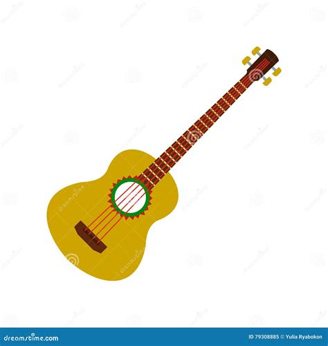 Acoustic Guitar Icon Flat Style Stock Vector Illustration Of Concert