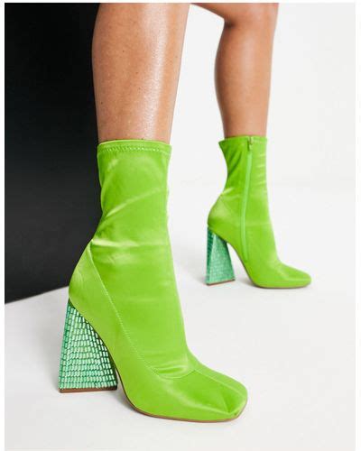 Green Asos Boots For Women Lyst