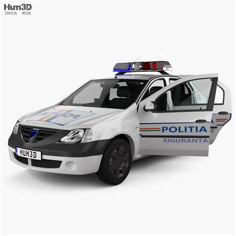 Dacia Logan Sedan Police Romania With Hq Interior D Model