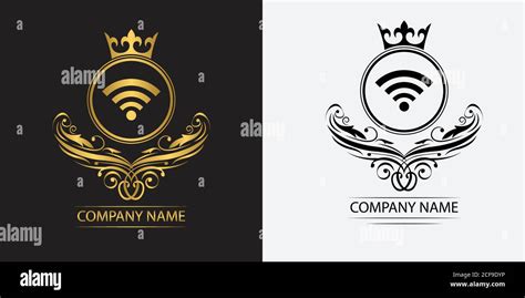 Wifi Logo Template Luxury Royal Vector Company Decorative Emblem With