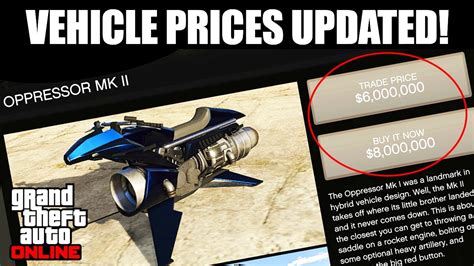 Updated Prices For Gta Online Vehicles Now Live Oppressor Mk Ii