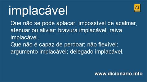 O Que Significa Implacável - Significado de Implacável