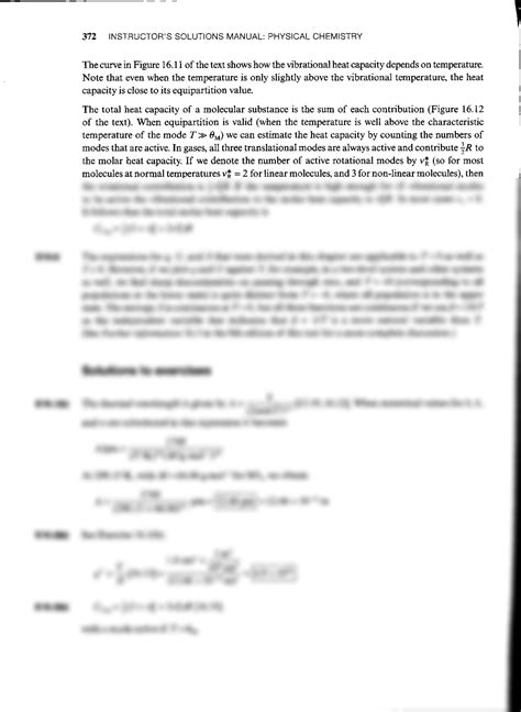 Solution Physical Chemistry Th Edition Instructor S Solutions Manual