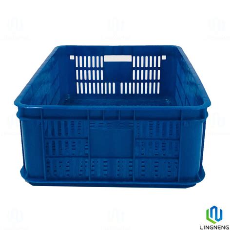 Vented Plastic Fruit And Vegetable Crates Blue Stackable Vegetable Crates