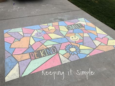 Sidewalk Chalk Mosaic Art With Words And Shapes • Keeping It Simple