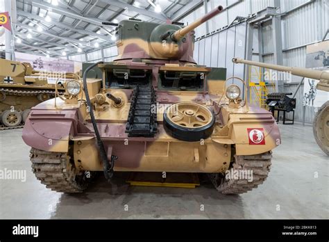 Bovington Dorset United Kingdom February 9th 2020 A M3a1 Light Stuart Tank Is On Display At The