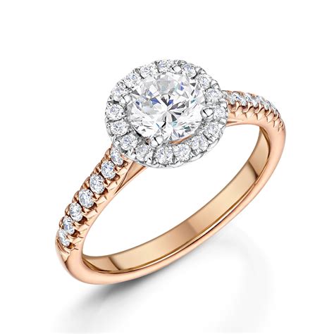 Rose Gold Diamond Halo Solitaire