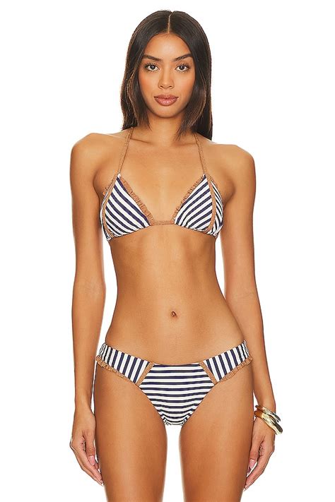 Beach Bunny We Found Love Bikini Top In Navy REVOLVE