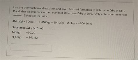 Solved Use The Thermochemical Equation And Given Heats Of Chegg