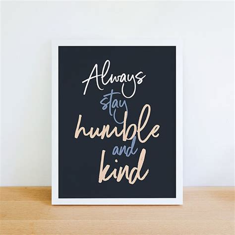 Always Stay Humble and Kind Wall Art Print Printable Yoga | Etsy