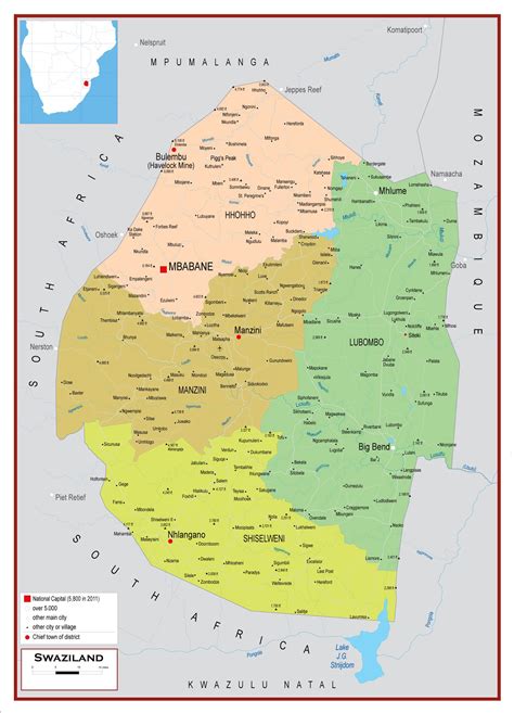 Swaziland Maps Printable Maps Of Swaziland For Download