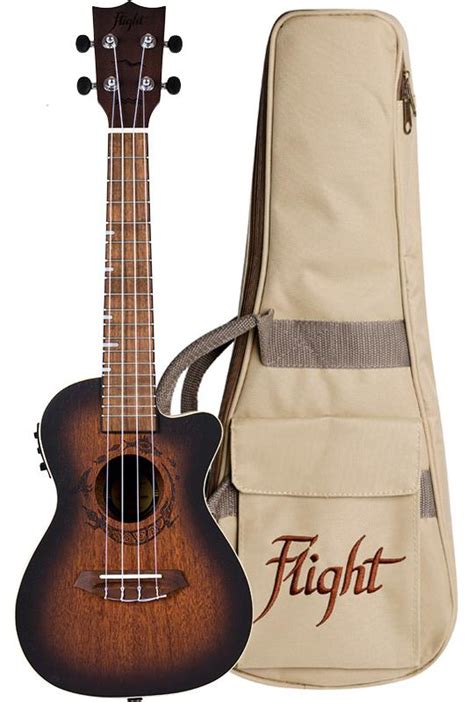 Flight DUC380 CEQ Amber Elektro Akustyczne Ukulele Koncertowe W