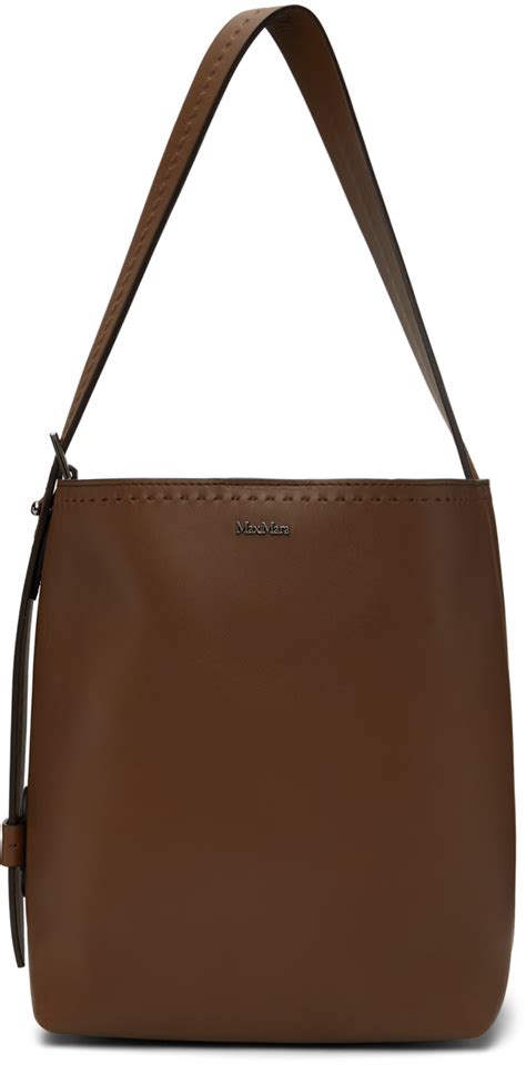 Brown Small Leather Archetipo Tote By Max Mara On Sale