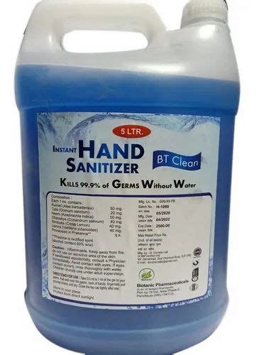 5L Alcohol Based Hand Sanitizer At Rs 1200 Can Alcohol Based Hand