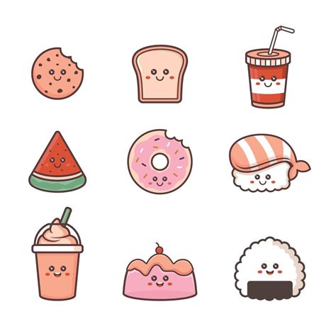 Cute Kawaii Food Drawings