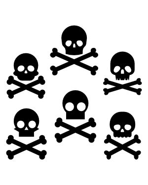 Skull and Crossbones Silhouette Clip Art