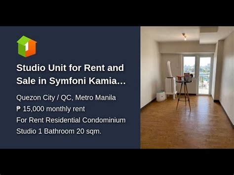 Studio Unit For Rent And Sale In Symfoni Kamias Quezon City Youtube