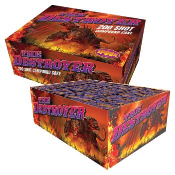 The Destroyer 200 Shot Compound Cake Spook Spook Fireworks