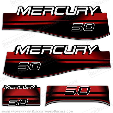 Mercury 50hp Decals Red