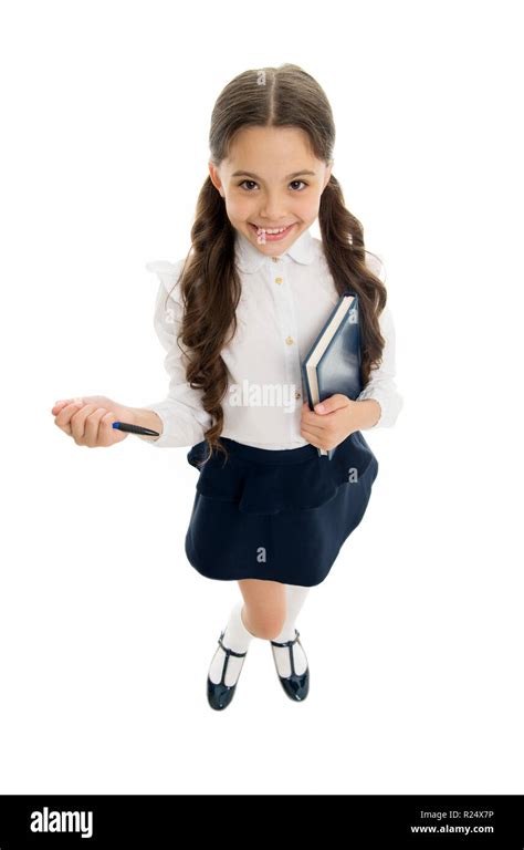 Write note to remember. Child school uniform smart kid happy make note ...