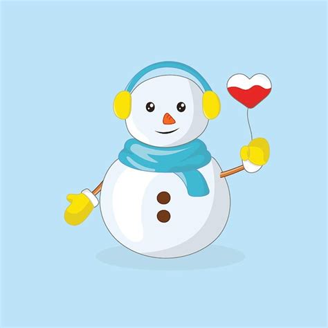 Premium Vector Cute Snowman Vector Illustration Flat Design Premium