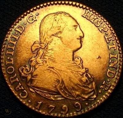 OLD US GOLD COINS 1799 SPANISH COLONIAL ESCUDO DOUBLOON | #75763432