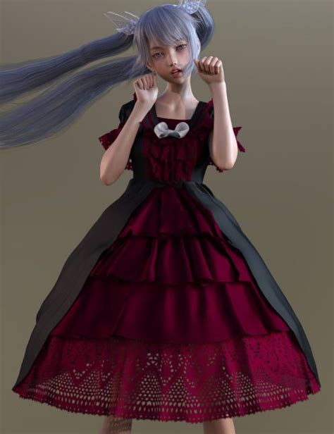 DForce French Style Dress For Genesis 8 Female S 3d Models For Daz