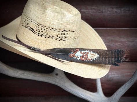 Cowboy hat feathers western hat feathers feather art hand | Etsy