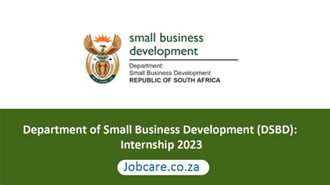 Department Of Small Business Development Dsbd Internship 2023 Jobcare