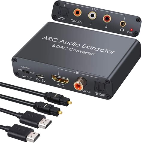 Camway Extractor De Audio Hdmi Arc Convertidor De Audio Dac Digital A Anal Gico Ptico Coaxial