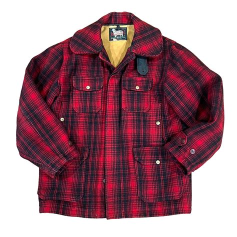 S S Woolrich Buffalo Plaid Hunting Jacket Mackinaw Wool