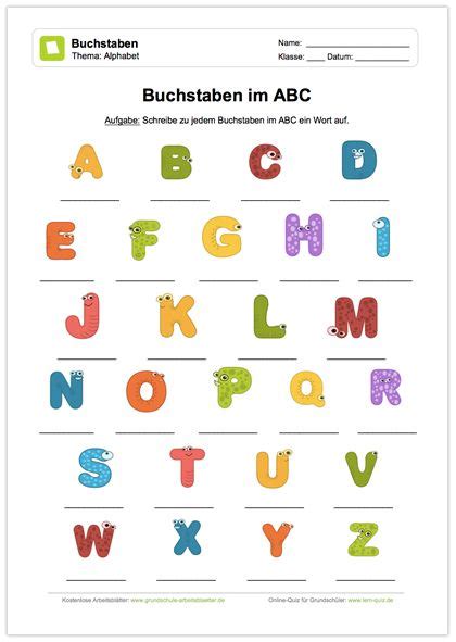 Alphabet Abc Kostenlose Arbeitsbl Tter Artofit