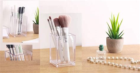 Acrylic Pencil And Pen Holder Makeup Brush Organizer Acrylic Pen Pencil