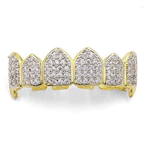 JINAO 14K Gold Plated ICED Out CZ Teeth Grillz T In Pakistan WellShop Pk