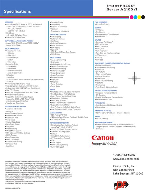 Canon Imagepress C6000 Brochure