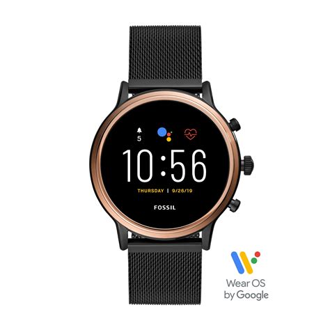 Fossil Gen 5 Julianna HR Smartwatch - Black Stainless Steel Mesh ...